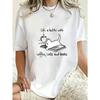Oversized T Shirt Black Cat Reading Book Print For Casual Wear