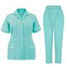 Soild Scrub Working Uniform Suit For Women's Cross V-Neck Short Sleeve Fun T-Shirts Workwear Tee With Pockets