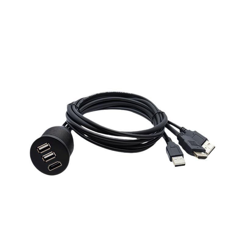 Car HD HDMI & Dual USB 3.0 Male-Female Extension Cord for Cars, Trucks, Boats, and Motorcycles