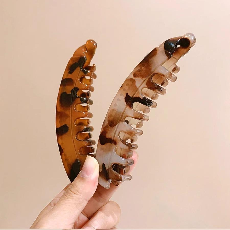 Akrylová leopardí sponka do culíku, banánová sponka do vlasů, jednoduchá protiskluzová sponka do vlasů pro ženy a dívky, držák na culík do koupele, sponky do vlasů