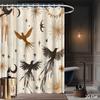 Birds & Stars Shower Curtain – Elegant Celestial Design, 2D Flat, Multiple Sizes, 59X70.8In To 90.5X70.8In, Includes Hooks