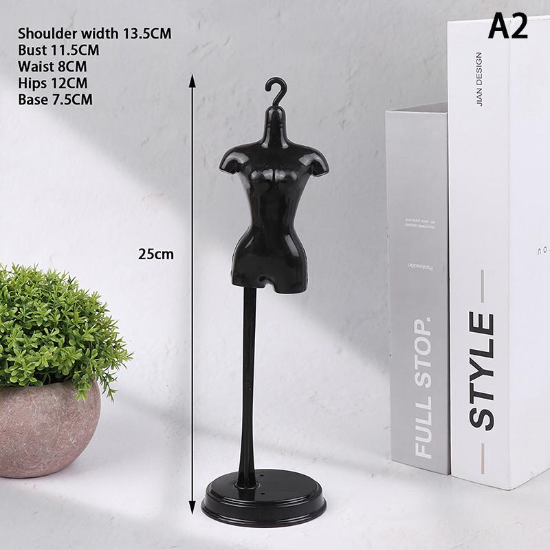 Innovative Scale 1:6 Mini Black White Display Stand Holder Standing Toy Doll Accessories Dress DIY Clothes Mannequin Model