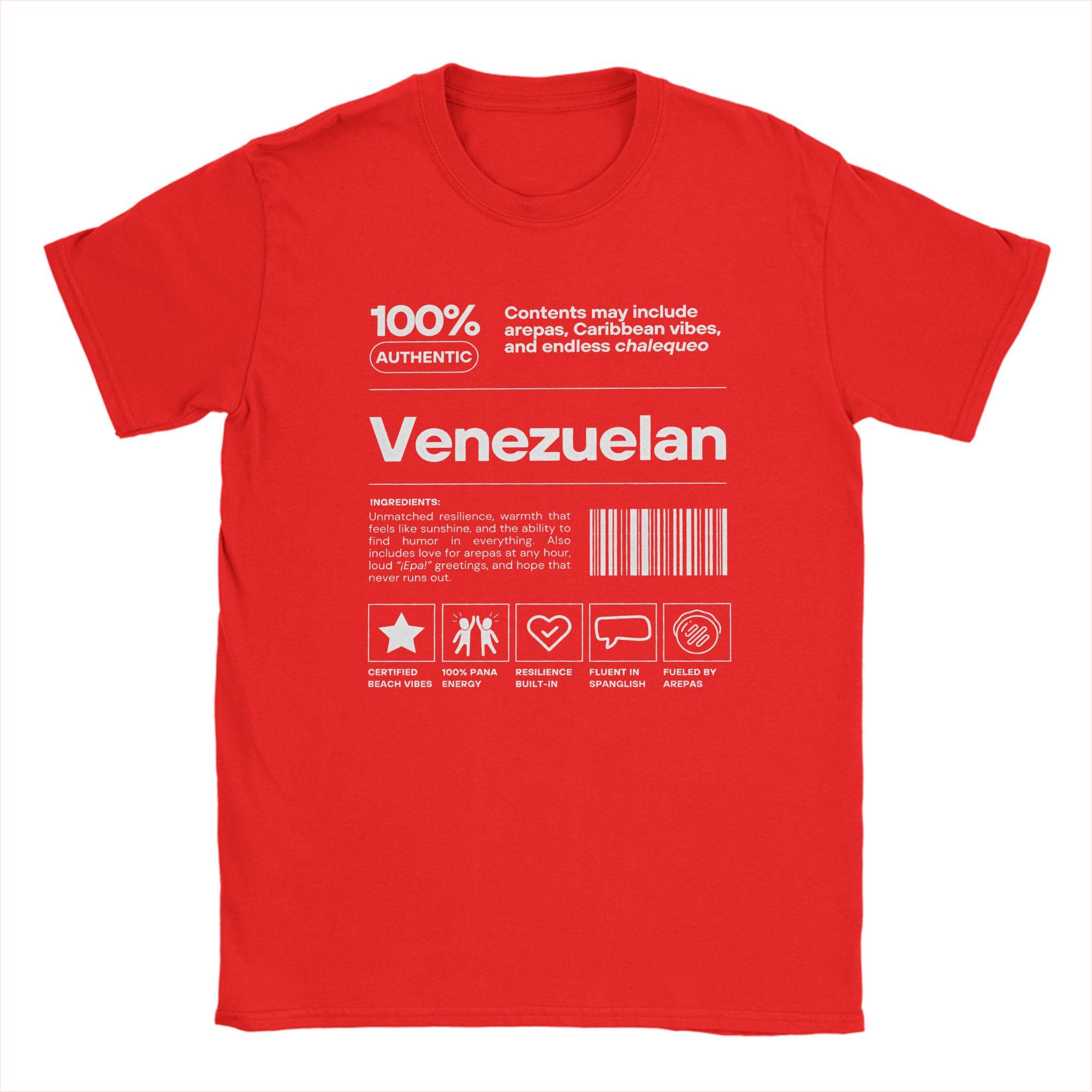 Harajuku TShirt Summer Funny Made in Venezuela Novelty TShirts Hispanic Heritage Month Pure Cotton Short Sleeve Tees S