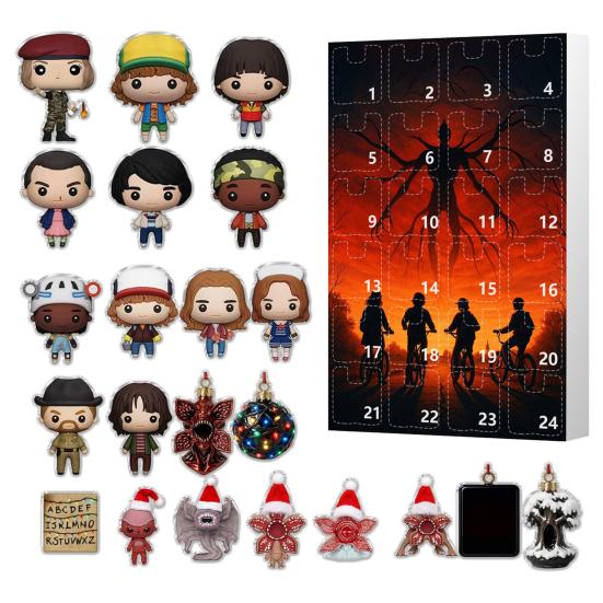 Stranger Things Advent Calendar 24 Day Christmas Countdown Box Multi-Functional Holiday Decorations for Kids Rooms Cars And Parties Festive Gift