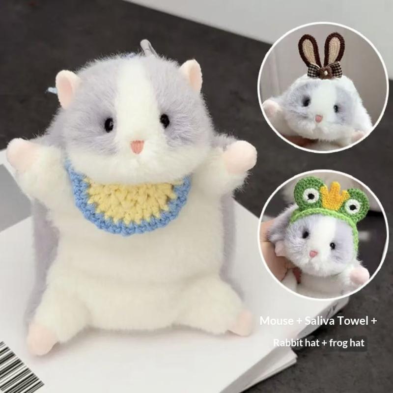Weicher Flauschiger Hamster Plüsch Schlüsselanhänger Cartoon Kleines Haustier Anhänger Kreative Taschendekoration für Mädchen Geburtstagsgeschenk