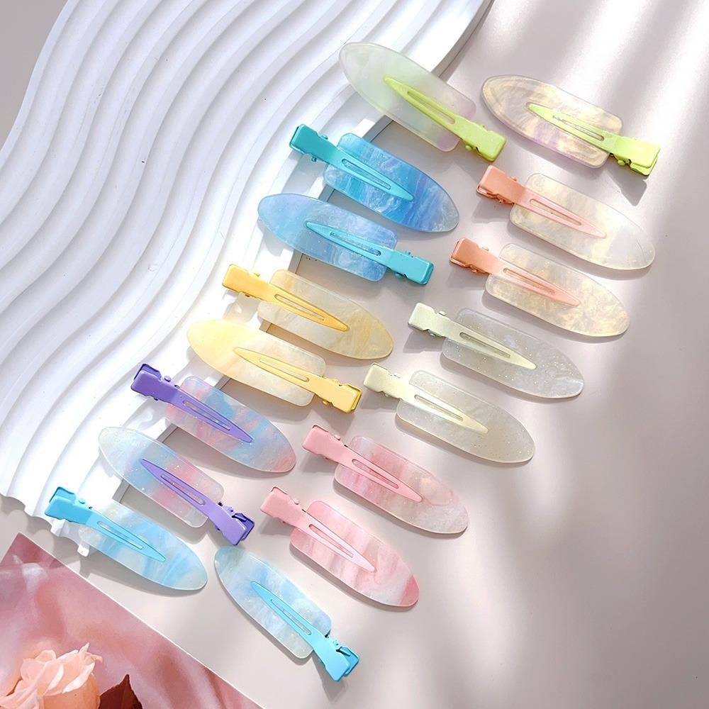 2pcs/set No Bend Hair Clips for Women Girls Acrylic Hair Styling No Crease Curl Small Pin Bang Seamless Barrettes Accessories