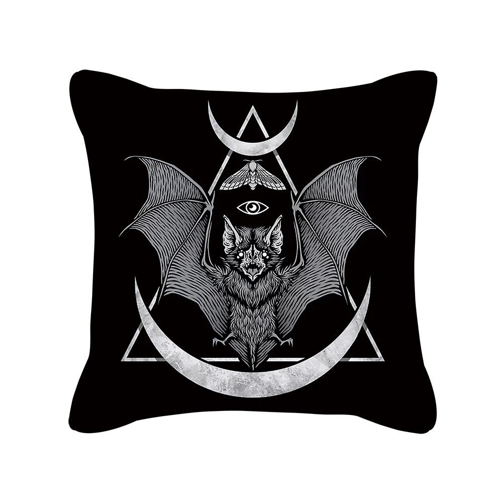 Punk Style Skull Print Pattern Cushion Cover for Home Air Conditioning Sofa Office Car Decoration Square Polyester Pillowcase
