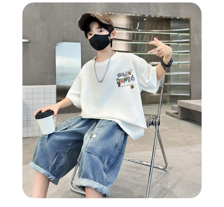 Boys' Summer Outfit Short-Sleeved T-Shirt Set