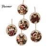 Christmas Faux Pearl Art Kit 6Pcs/Set Ornaments DIY Kit, Hanging Decorations Craft Creative Making with Round Charms Pearls, Holiday Rhinestone