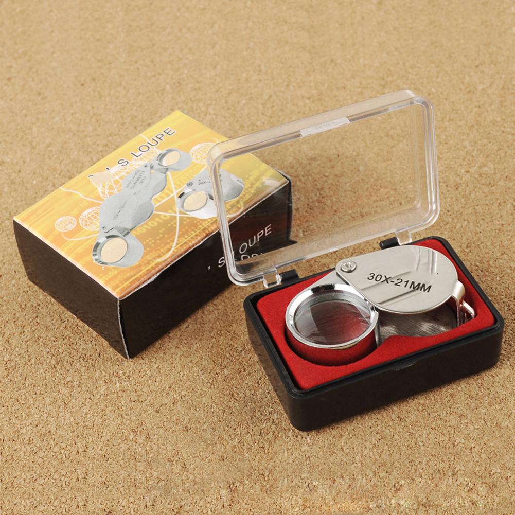 Taschen-Schmucklupe 30x 21mm Juwelier-Auge Vergrößerungsglas Lupe für Schmuck Steine Briefmarken