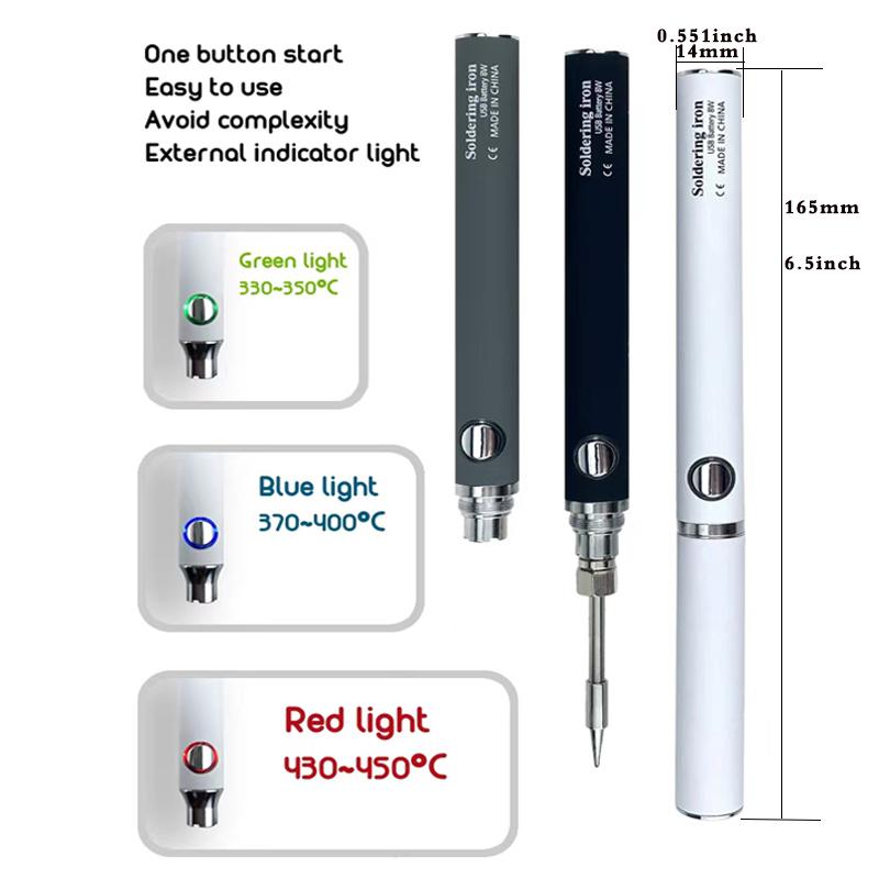 8W USB Cordless Electric Soldering Iron Kit Micro Iron Type-c Charging Interface Full Charge Can Last For 40 Minutes