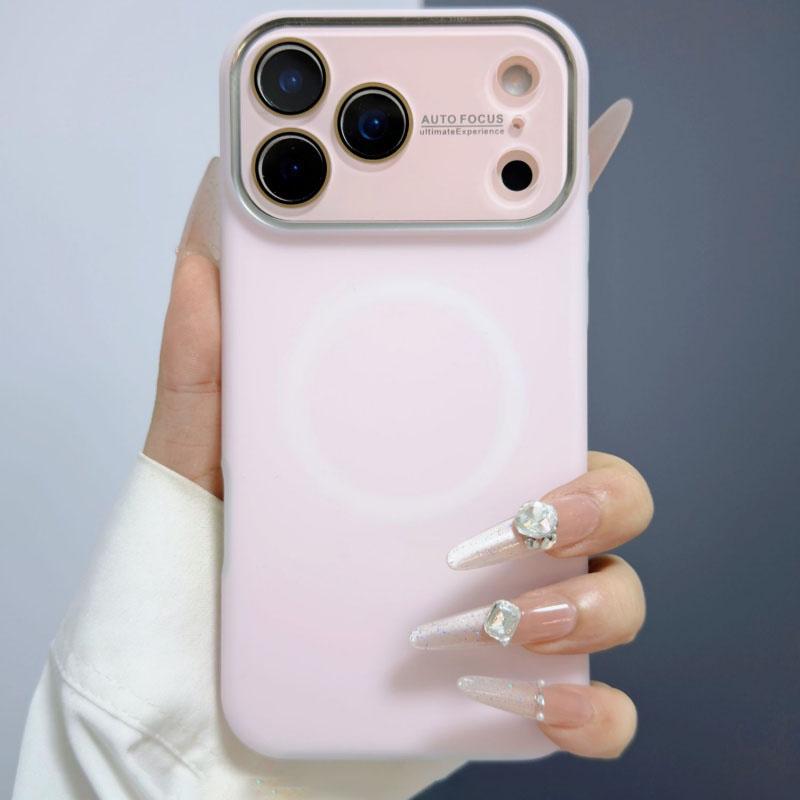 Luxury Large Window Jelly Matte Magnetic forMagsafe Case foriPhone 17 16 15 14 Pro Max Wireless Charge Candy Defender Cover