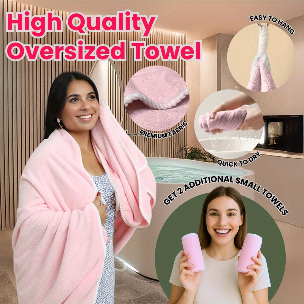 Extra Large Soft Absorbent Bath Towel 34 "x70" - Purchase 1 High Quality Flannel Towel, Multi Functional Bath Towel/Shawl -35*35cm