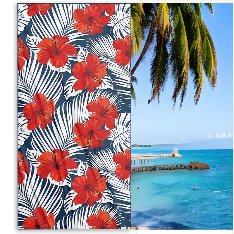 Pastel Tropical Leaves Beach Towel Ultra Soft Absorbent Microfiber Towel for Men Women Beach Pool Gym Camping Travel Daily Use