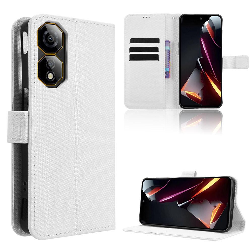 

Шкіряний гаманець-чохол зі шнурком, текстура ромбів, для ZTE nubia Neo 2 5G