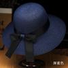 Summer fashion ribbon bow women straw hat seaside vacation sunscreen sunshade foldable beach hat women