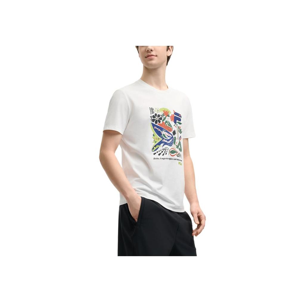 New FILA T Shirts Men's Cloud White F11M528103F-WT