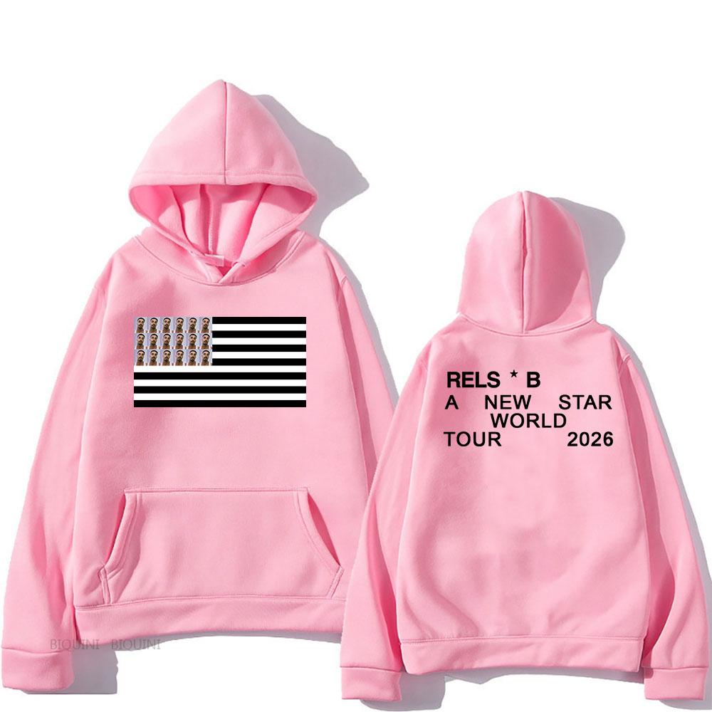 A NEW STAR WORLD TOUR 2026 Hoodies Singer RELS B Printing Sweatshirts Long Sleeve Winter Fleece Pullover Unisex Streetwear