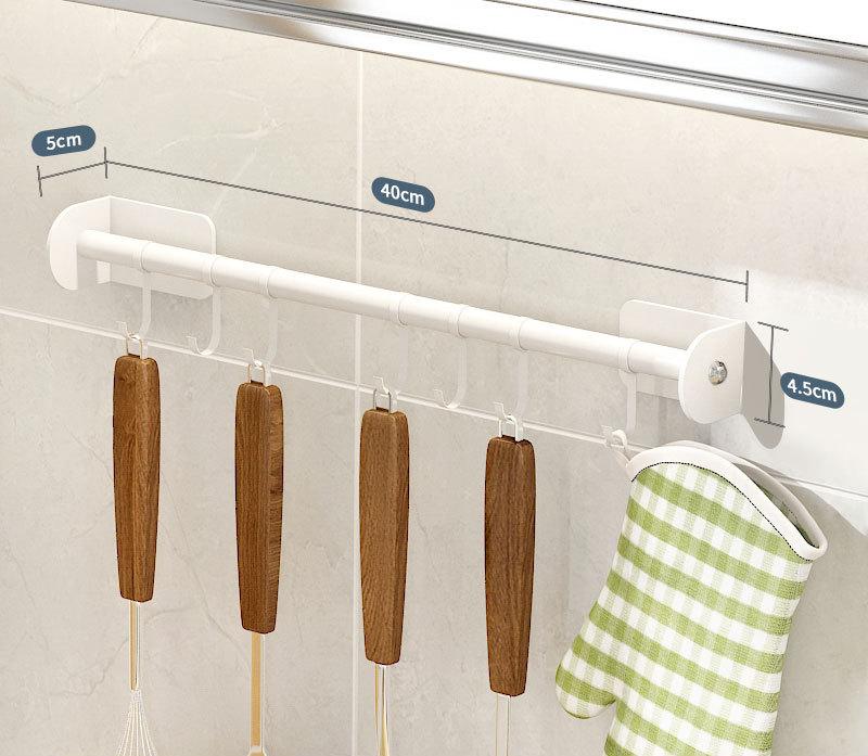 Estantes de almacenamiento para utensilios de cocina, sin perforaciones, de metal, para montar en la pared, para espátulas, cucharas, organizadores, toalleros para el baño y el hogar.