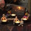 Halloween Skull Candlestick Holder Witch Resin Candle Holder, Spooky Star Cup Tealight Stand Decorative with Metal Heatproof Liner, Gothic Tabletop