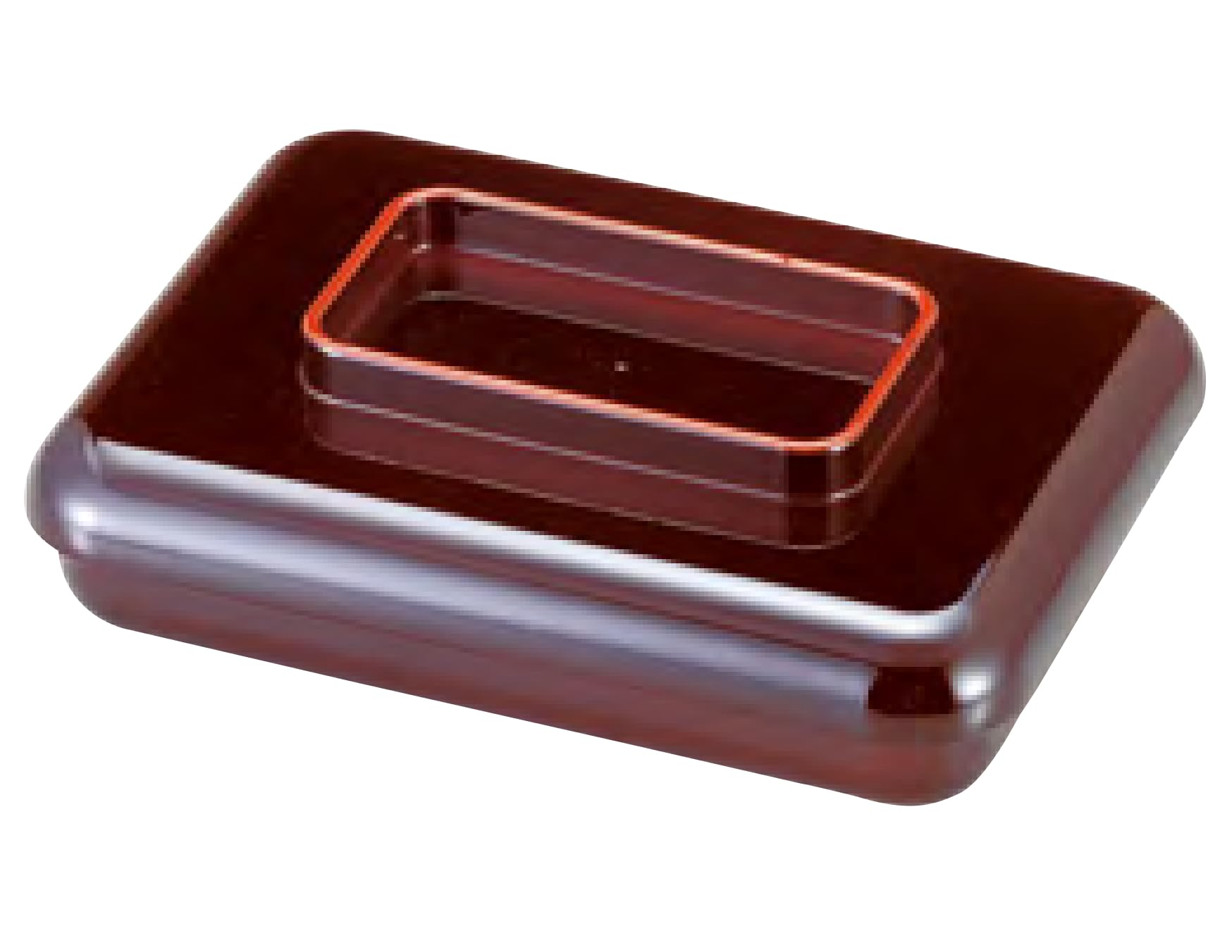 Wakaizumi rice Sumimaru Unagi Hira eel rice Tamenuri with red Lacquerware, Unagi-ju (eel bowl), (flat bowl), (dark red) accents, 1-578-3