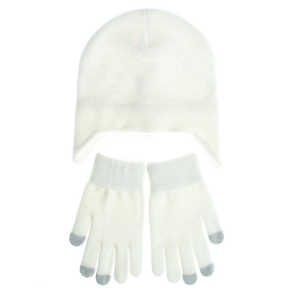 Unisex Skiing Fashion Keep Warm Winter Hats Knitted Cotton Hat+1 Pair Glover