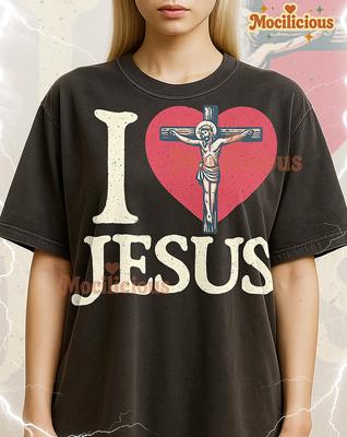 I Love Jesus Bootleg Shirt, Vintage Retro Spiritual Art Tee, 90s Throwback, I Love Jesus Sweater