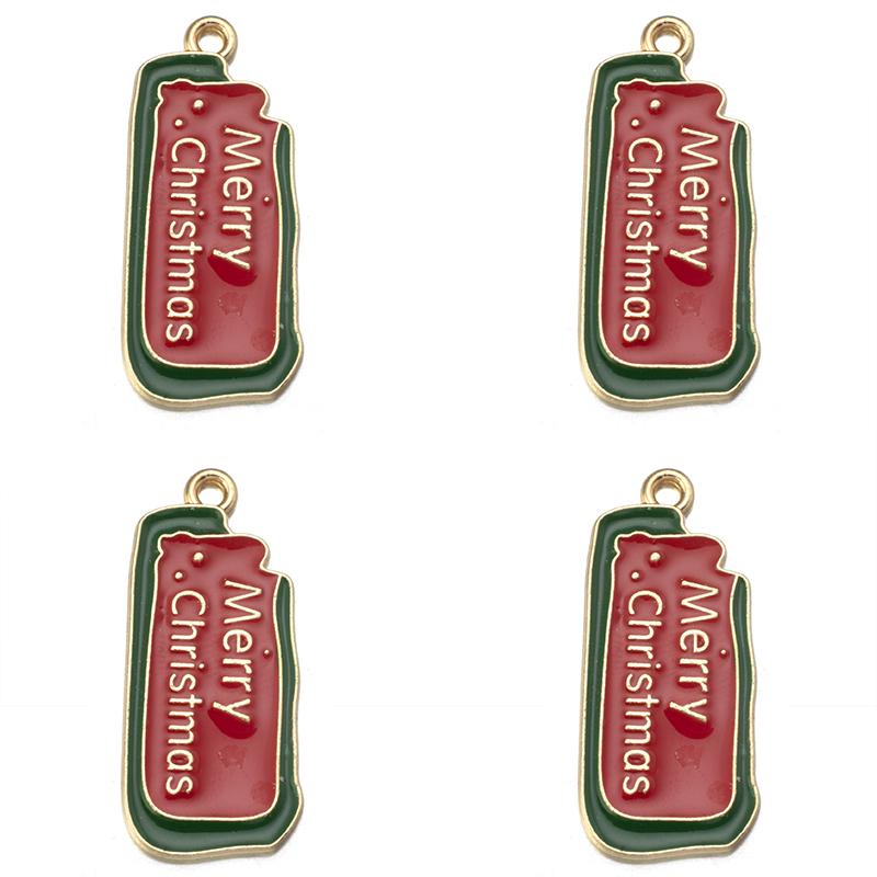 10pcs/lot Alloy Drip Oil Pendant Santa Claus Snowman Christmas Tree Charm Pendant For DIY Men Women Earrings Necklace Party Gift