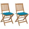 Day and Night - Day and Night Folding Garden Chairs 2 Units and Cushions Solid Acacia Wood