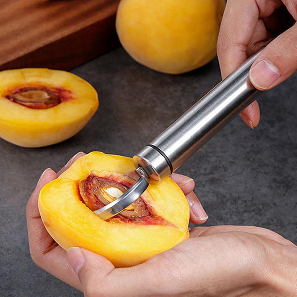 2 Pcs Fruit Corer Multifunctional Peach Manual Kitchen Gadgets Household Home Tools Silver for Restaurant