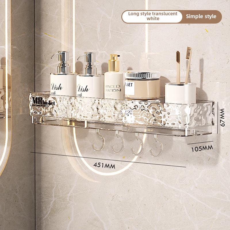 Punch-Free Wall-Mounted Bathroom Storage Rack for Toilets and Washbasins