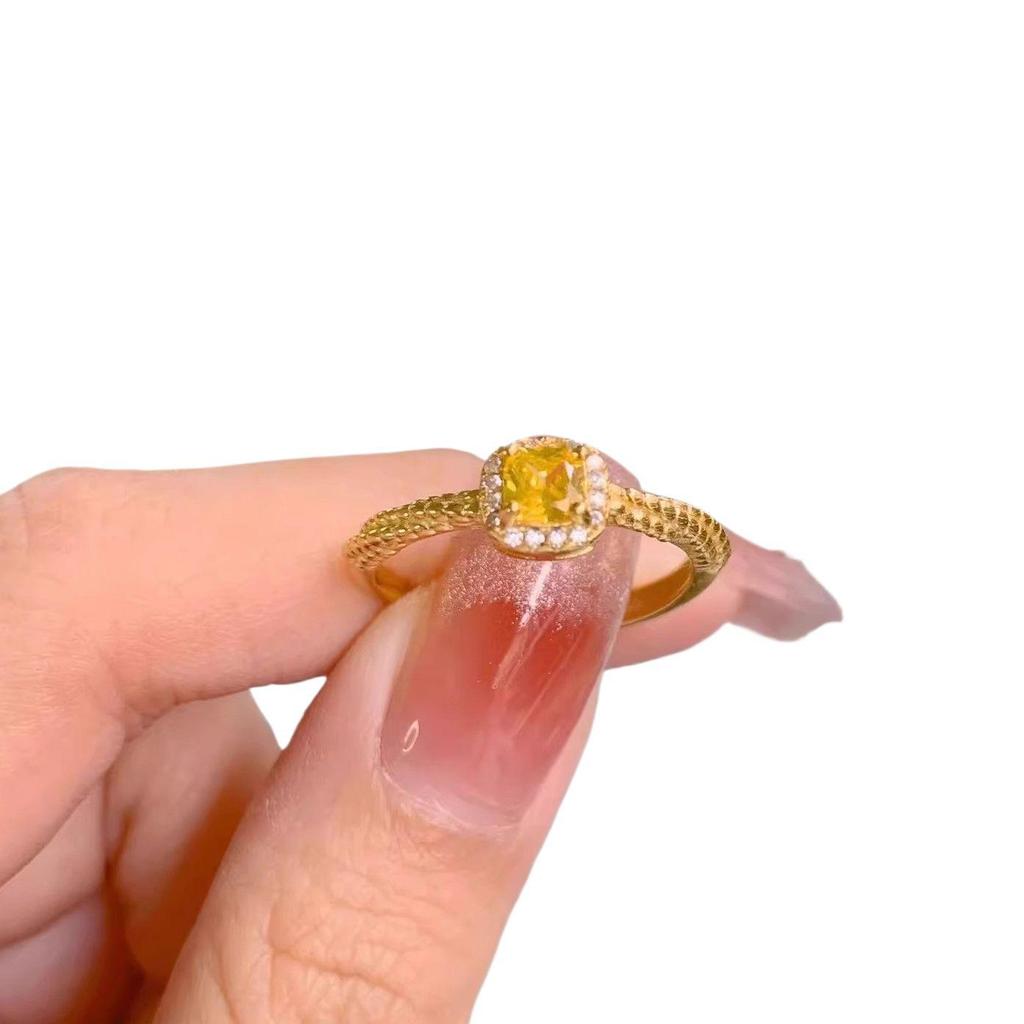 999 Pure Gold Open Square Ring with Sterling Silver Accent - Elegant Valentine's Day Gift for Her