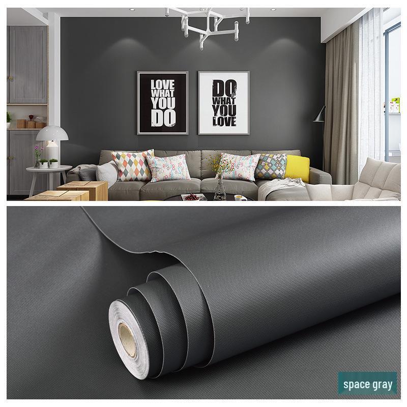 Self-Adhesive Waterproof Wall Stickers for Bedroom & Living Room - Thickened, Solid Color, Moisture-Proof, Ideal for Walls & Cupboards