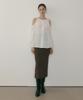 REORG Mor Cutout Shirring Ribbon Blouse Ivory