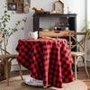 Plaid  Black and White Coffee Table Cloth Dining Table Cloth Round Table Cover for Valentine’s Day, Small Round Tables, Dining Room, Bedroom
