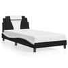 VidaXL Cadre de Lit Viana sans Matelas, Lit Rembourré avec Coussin, Lit Simple, Lit Adulte Chambre, Moderne, Noir et Blanc 3208080