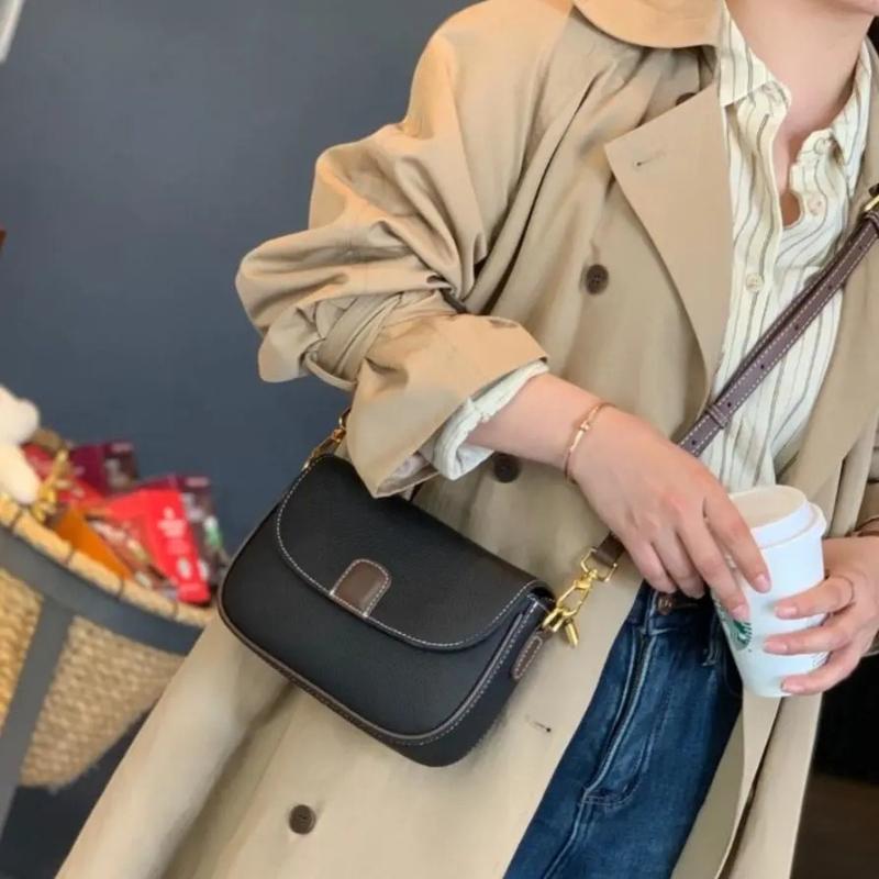 New Cowhide Shoulder Crossbody Ladies Bag, Genuine Leather Niche Commuter Versatile Small Square Bag, Lightweight Cell Phe Bag