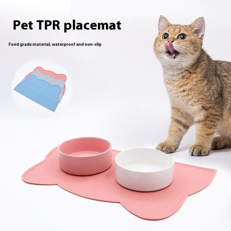 Pet Waterproof Mat Dog Cat Bowl Mat Silicone Non-Slip Pet Feeding Mat Dog Eating Bowl Tray Cushion