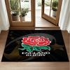 England Rugby Design Crystal Velvet Rug Soft Decorative Mat for Bedroom Entrance