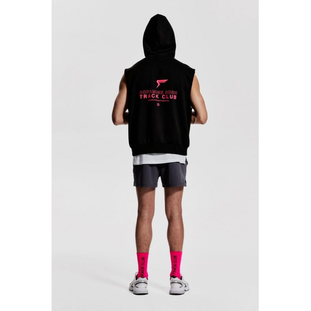 H M Sleeveless Sports Hoodie Loose Fit dryMove Black dopaMine rusH