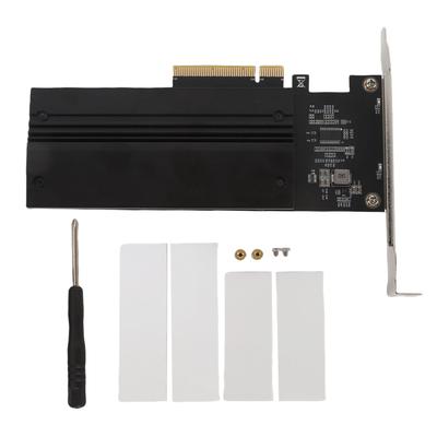 NVMe PCIe Adapter Card 2 Port M.2 NVMe To PCIe 4.0 X8 Card with Aluminum Heat Sink M.2 To PCI Express SSD Expansion
