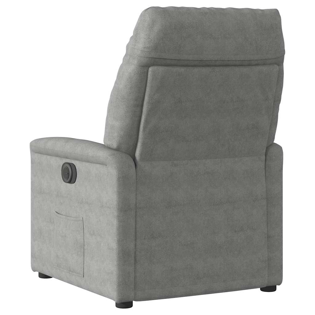 Recliner Chair with Lift Assist Dark Grey Microfiber Fabric