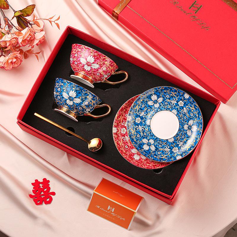 Wedding souvenir, ceramic coffee cup, couple cup, a pair of high-value birthday gifts for girlfriends, housewarming gifts