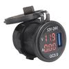3?In?1 Car 3.0 USB Charger with Digital Voltmeter Ammeter Monitoring Fast Charging for PhoneRed