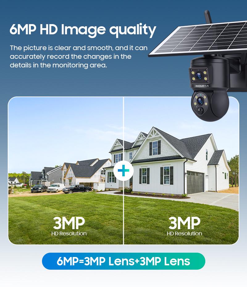 4G Solar-Powered 6MP HD Dual Lens Smart Camera with Full Color Monitoring & Remote Access