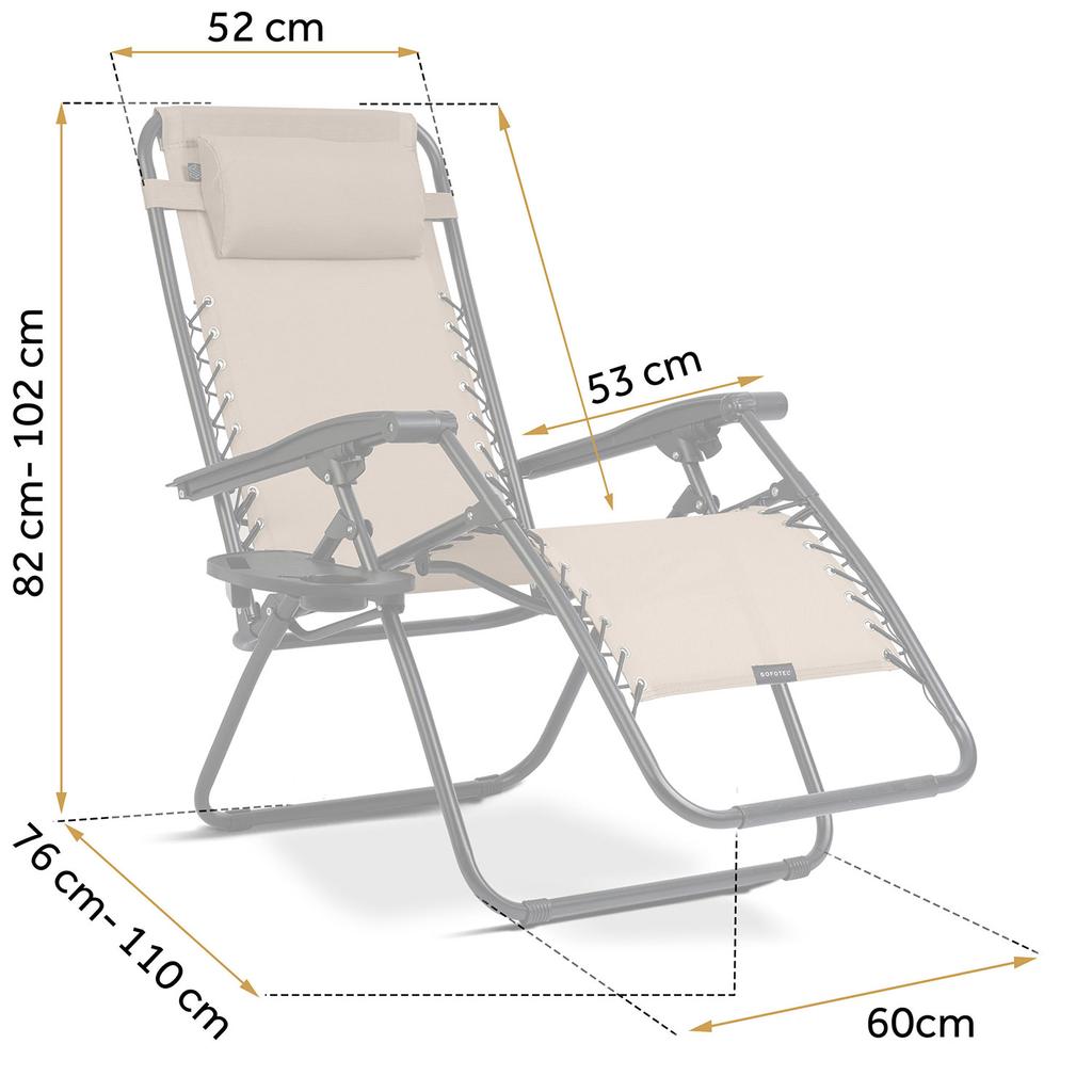Foldable Garden Lounger With Cushion Sofotel Chillwell Set of 2 Beige