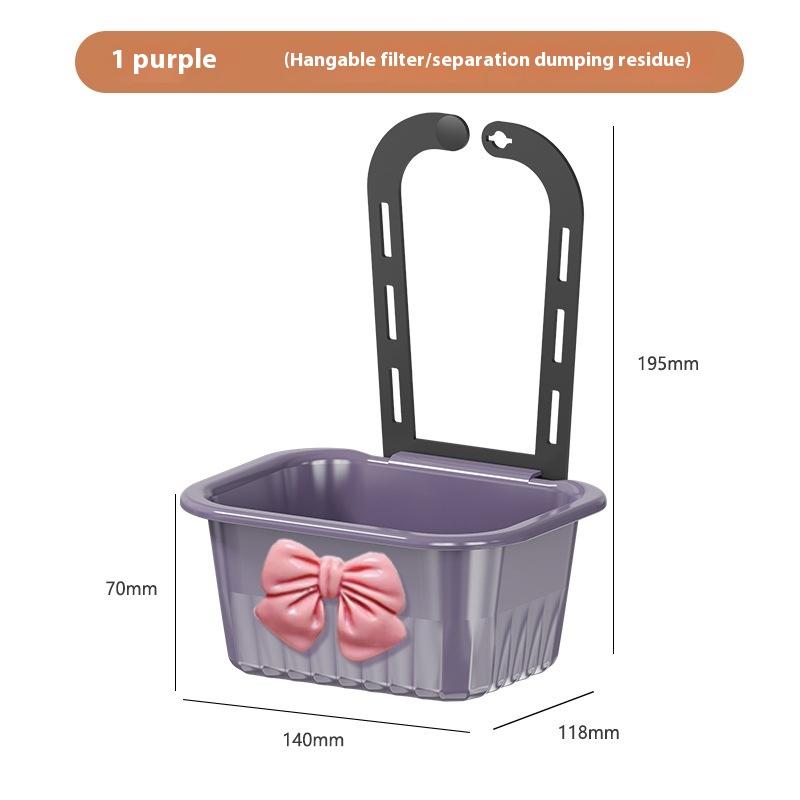 

Подвесная сетка-дуршлаг для раковины, крышка дна, съемный кухонный фильтр для мусора, корзина для быстрого слива фиолетовый