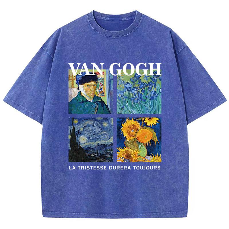Módní dámská praná trička Van Gogh La Tristesse Durera Toujours s potiskem bavlněná nadměrná trička s kulatým výstřihem oblečení