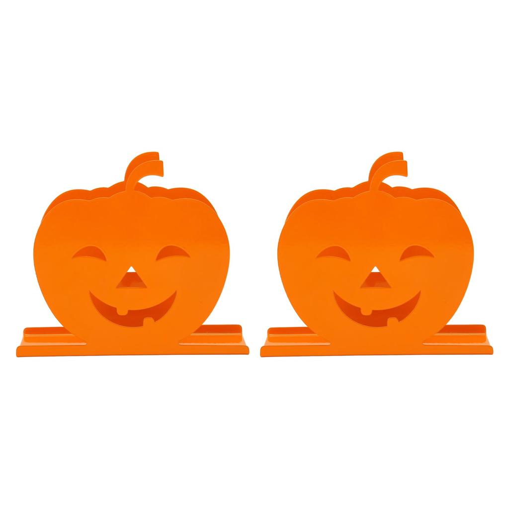 2pcs Cute Pumpkin Napkin Holder  Iron Paper Napkin Holder Hollow Decorative Tissue Dispenser 