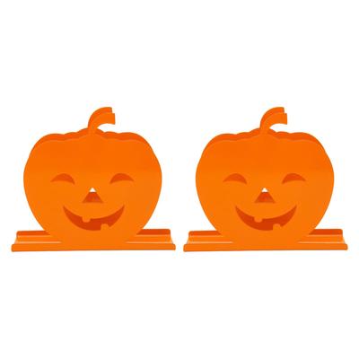 2pcs Cute Pumpkin Napkin Holder Durable Iron Paper Napkin Holder Hollow Decorative Tissue Dispenser